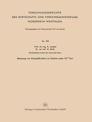 cover image of Messung von Dampfdrucken im Gebiet unter 10−2 Torr